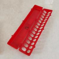 Mangeoire automatique pour poussins de couleur rouge, 28 trous, en plastique, pour élevage avicole