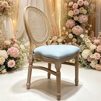 Chaise de salle à manger Louis en plastique rembourrée, dossier démontable, en rotin PE, chaise de banquet au design moderne et minimaliste JINXING JX-YT D06