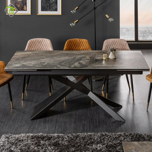 Produttore professionale personalizzato pietra pietra pietra lastra superiore <span class=keywords><strong>tavolo</strong></span> da pranzo sinterizzazione con le gambe Hardware vestito ristorante di lusso - Product Image 2