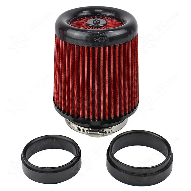 76mm 89mm 102mm 3inch 3.5inch 4inch 3 3.5 4 Inch High Flow Performance Tapered Cone Intake Air Filter for KN with Two Adapters