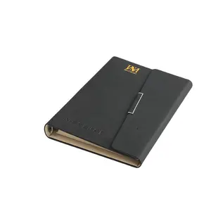 Carnet de notes A4 A5 B5 en cuir PU gravé personnalisé avec 6 anneaux, carnet de notes de luxe pour bureau et affaires, carnet de notes rechargeable