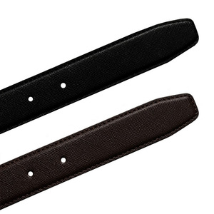 Sangle de ceinture de remplacement en cuir de vachette véritable Saffiano, fabriquée en Corée, 30 mm, 5 trous, 120 cm, sans boucle, pour hommes et femmes - Product Image 5