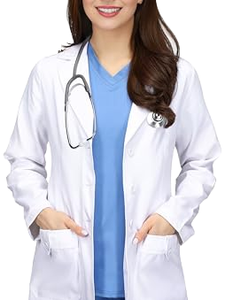 Bata de laboratorio unisex personalizada de alta calidad, blanca, tejida, 100% poliéster, con detección de agujas, uniforme de hospital de manga larga para médicos, CE IS - Product Image 1