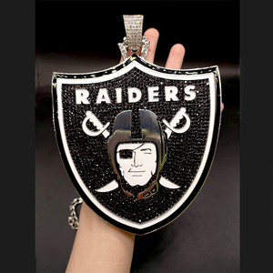 Kalung Liontin Raiders 7 Inci Perak, Perhiasan Olahraga Sepak Bola dari Bahan Alloy - Product Image 5