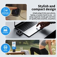 Vente en gros de détecteur 6 en 1 PM2.5 PM10 CO CO2 HCHO TVOC, moniteur de qualité de l'air intérieur portable, en stock
