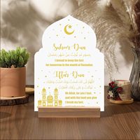 Table en acrylique décorations de ramadan kareem Signe de table Ramadan Décoration de table Eid Mubarak Signe de table islamique en acrylique pour la décoration intérieure