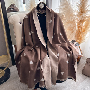 2026 Women's Winter Korean-style Cashmere Feeling Breathable Thickened Warm Double-sided Long <strong>Shawls</strong> Designer Scarf for Women - Product Image 2
