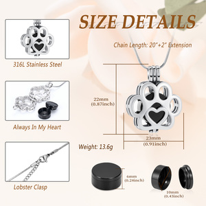 เครื่องประดับสำหรับเผาศพสัตว์เลี้ยงสำหรับขี้เถ้าสำหรับสุนัขแมวสแตนเลสสร้อยคอล็อกเกตที่ระลึกกรณีเล็กเครื่องประดับผู้หญิงผู้ชาย - Product Image 3