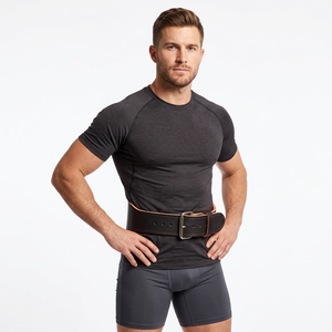 Cinturón de Gimnasio Unisex de Cuero con Logotipo Personalizado, Resistente, Antideslizante, con Cierre Magnético, para Levantamiento de Pesas, Entrenamiento de Fuerza y Fitness - Product Image 1