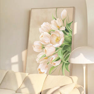 Arte de Pared Grande Moderno con <span class=keywords><strong>Flores</strong></span> y Lámina de Oro, Pintura <span class=keywords><strong>al</strong></span> Óleo Abstracta Hecha a Mano sobre Lienzo con Textura para Decoración del Hogar - Product Image 4