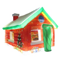 Cabane gonflable personnalisée du Père Noël, tente de Noël gonflable durable en Oxford/PVC pour enfants, idéale pour la rencontre avec le Père Noël et la cabine photo