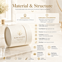Scatola Cilindrica di Lusso Personalizzata in Carta, Imballaggio Ecologico FSC per Profumi, Prodotti per la Cura della Pelle, Cosmetici, Regali, Fabbrica OEM ODM