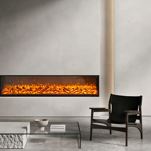 <span class=keywords><strong>Cheminée</strong></span> électrique encastrée murale pour intérieur, décorative, avec <span class=keywords><strong>LED</strong></span> et flamme artificielle réaliste, pour la décoration murale intérieure - Product Image 4