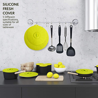 Couvre-aliments en silicone de qualité alimentaire LFGB |   Couvre-bols extensibles réutilisables en 5 tailles pour bol/gobelet/pot |   Logo et couleur personnalisés OEM