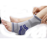Support de cheville réglable en nylon antidérapant avec sangles, personnalisable avec logo, pour le sport et la compression