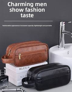 Promotion Logo High-End Toiletry Bag for Men <b>Large</b> Capacity Portable Hand-held Cosmetic Bag Zipper for Travel Outdoor - Product Image 3