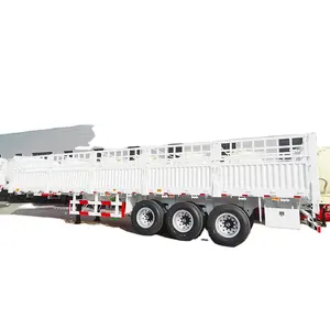 Factory Price 12 Wheels 60tons Tri- Axle Fence Semi Trailer for Dry Bulk Cargo for Sale