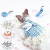 Harnais pour lapin chic en tweed avec ailes d'ange multicolores, gilet pour lapin, harnais pour promenade en extérieur, vêtements pour animaux de compagnie
