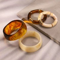 Bracelet en résine automne-hiver, marbré, acrylique et époxy, bracelet minimaliste de luxe, cadeau pour femmes