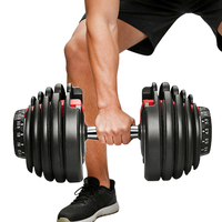 Haltères réglables 24 kg très demandés pour l'entraînement de force à domicile, musculation, équipement de fitness durable pour la salle de sport