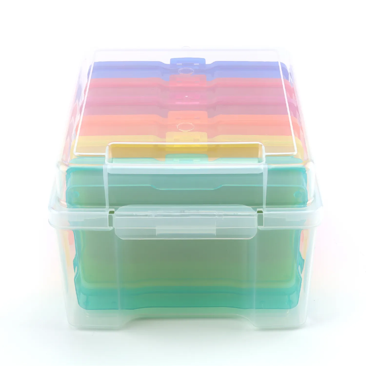 26028C Colorfukl Toy Blocks Organizer case Photo storage box Card organizer with 6 seperate small plastic boxes inside