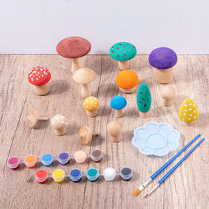 2026 Mainan Kayu Simulasi Menggambar Jamur Permainan Edukasi Seni Kerajinan & Melukis DIY untuk Anak-Anak - Product Image 2