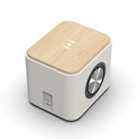 Pengisi Daya dan Speaker Nirkabel 2-in-1 dari Bambu Alami ABS, Port Tipe-C QC2.0, Daya Keluaran 15W, Bersertifikasi CE