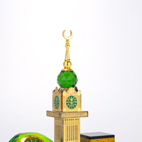 Souvenirs islamiques en gros, modèle de la tour de l'horloge de la Mecque en cristal, cadeaux en vrac pour le Hajj, l'Omra, le Ramadan, l'Aïd Moubarak, MH-519