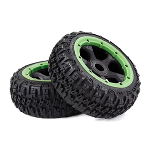 ROFUN 1/5 Scale BAHA <span class=keywords><strong>BAJA</strong></span> <span class=keywords><strong>5B</strong></span> Roues tout-terrain en caoutchouc Pneus avant (lot de 2, 170x60mm) avec jantes noires rouges vertes jaunes bleues 952871 - Product Image 1