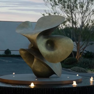 Escultura de Flores Abstracta con Acabado <span class=keywords><strong>Bronce</strong></span> Personalizado, Arte Metálico para Exteriores, Decoración de Paisajes Comerciales - Product Image 1
