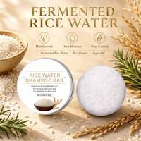 Barre de shampoing et d'après-shampoing 2-en-1 à l'eau de riz, 60g, boîte métallique, naturel, biologique, fait main, nettoyage en profondeur, contrôle des frisottis, soin du cuir chevelu, OEM
