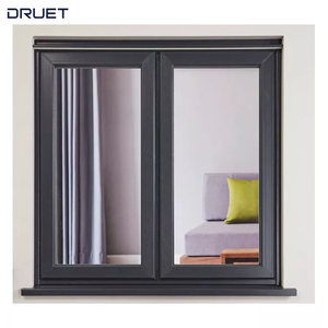 DRUET Minimalist French <strong>Windows</strong> Transitional Casement <strong>Windows</strong> Foldable Crank Handle UPVC <strong>Window</strong> Casement <strong>Window</strong> With <strong>Transom</strong> - Product Image 6