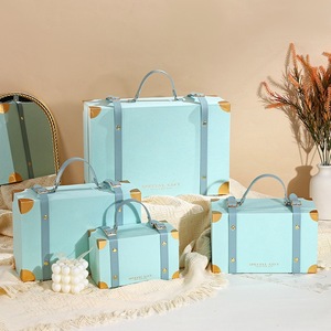 Handmade trang trí giấy da Quà Tặng lông mi tông sang trọng bé vải đồ chơi vali Quà Tặng Bao bì hộp với xử lý - Product Image 6