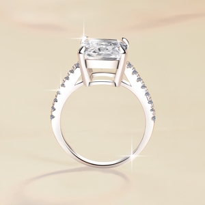 Anello di Lusso in Moissanite Certificata GRA da 2ct e 5ct, Taglio Radiant VVs1, in Argento Sterling S925, Regalo di Fidanzamento per Donne - Product Image 3