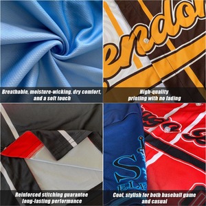 Chemises de baseball en gros pour jeunes, hommes et femmes, à boutons, sublimées, rétro, vierges, personnalisables - Product Image 4