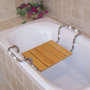 Siège de bain Larch avec cadre chromé, longueur 30 cm, largeur 40 cm, équipement de sécurité pour salle de bain - Product Image 1