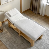 Table de massage pliable personnalisable en bois massif, pour acupuncture, tuina, spa, salon, usage exclusif, éponge haute densité, design épuré