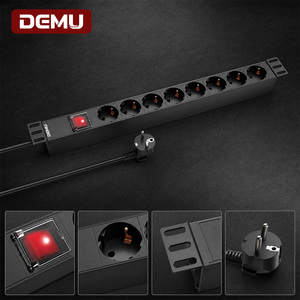 <strong>1U</strong> Rack Mount PDU 8 Way Schuko Power Strip Double Pole Switch T5 Aluminum Alloy Server Cabinet CE RoHS Certified - Product Image 2