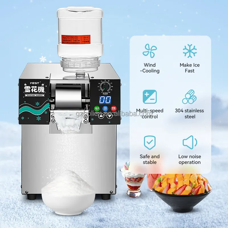 Machine de fabrication de glace à neige électrique de qualité supérieure pour magasins de thé à bulles et créations Bingsu comestibles rafraîchissantes