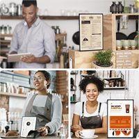 Panneau de menu rectangulaire noir en plastique portable, léger, durable, écologique, à LED verticales haute luminosité pour la restauration rapide