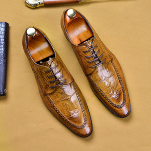 Zapatos Oxford de Vestir para Hombre, de Cuero Genuino Brillante, con Punta en Pico, con Cordones, de Color Sólido, para Toda Temporada, Antideslizantes, Envío Directo - Product Image 6