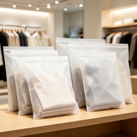 Sacs à fermeture éclair personnalisés en PE imperméable, matériaux recyclés, semi-transparents, avec logo mat givré, auto-scellants