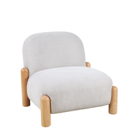 Fauteuil d'appoint moderne en tissu avec pieds en bois massif, sans accoudoirs, pour salon, appartement, mobilier de maison