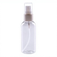 Flacon pulvérisateur en plastique PET de 100 ml, pompe pulvérisatrice, conteneur cylindrique, impression sérigraphique pour l'emballage de produits cosmétiques et de soins de la peau