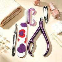 Ensemble d'outils professionnels pour manucure et pédicure violet pour la maison et le salon