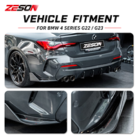 Diffuseur arrière en fibre de carbone véritable style FD pour BMW Série 4 G22 G23 430i M440i Coupé Cabriolet, lèvre de pare-chocs brillante 2020+