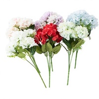 Penjualan Panas Bunga Plastik Buatan Evergreen Hydrangea untuk Dekorasi Ruangan, Hari Thanksgiving, dan Natal