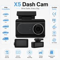 Caméra de tableau de bord double FYDZ X5 4K Plus 2K Ultra HD avant et arrière avec écran IPS 3,0 pouces et enregistrement en boucle pour voiture
