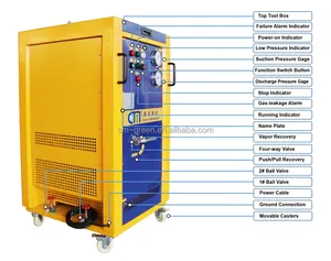 4HP 오일 적은 냉매 회수 충전 기계 R290 R600a R32 회수 시스템 AC 충전 기계