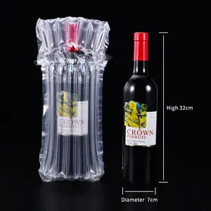 Bolsas de vino de transporte ambiental, bolsa de embalaje de aire inflable portátil, columna de aire acolchada, columna de envoltura, botella de vino